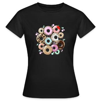 Donuts - T-shirt Femme - noir - Devant - AI Model Female 172 dark (172cm)