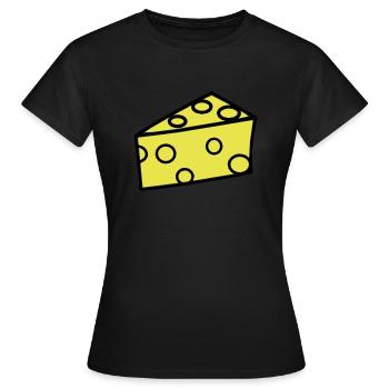 Käse / Käsestück - Frauen T-Shirt - Schwarz - Vorne - AI Model Female 172 dark (172cm)