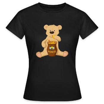 Bär mit Honig - Frauen T-Shirt - Schwarz - Vorne - AI Model Female 172 dark (172cm)