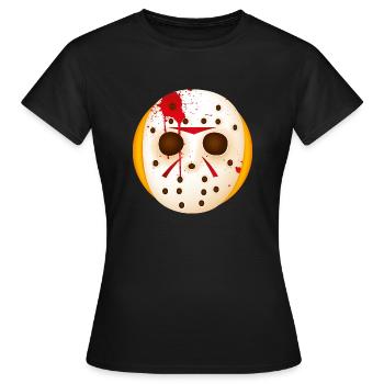 Smiley Chain Saw Mask - Women's T-Shirt - black - Front - AI Model Female 172 dark (172cm)