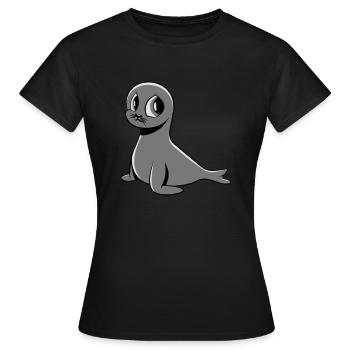 See cute - Women's T-Shirt - black - Front - AI Model Female 172 dark (172cm)