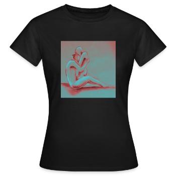 Étreinte - T-shirt Femme - noir - Devant - AI Model Female 172 dark (172cm)