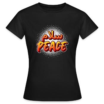 Salaam Peace Arabic Graffiti - Women's T-Shirt - black - Front - AI Model Female 172 dark (172cm)
