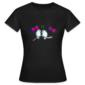 LOVE IS LOVE - T-shirt Femme - noir - Devant - AI Model Female 172 dark (172cm)