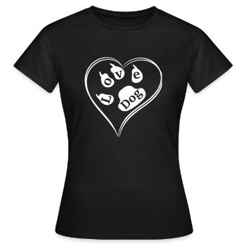 Patte de chien Empreinte de patte promener propriétaire de chien patte - T-shirt Femme - noir - Devant - AI Model Female 172 dark (172cm)