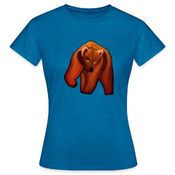 Bär - Frauen T-Shirt - Antikblaues Saphir meliert - Vorne - AI Model Female 172 dark (172cm)