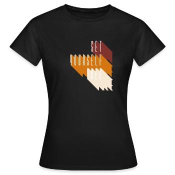 SET YOURSELF FREE - Frauen T-Shirt - Schwarz - Vorne - AI Model Female 172 dark (172cm)
