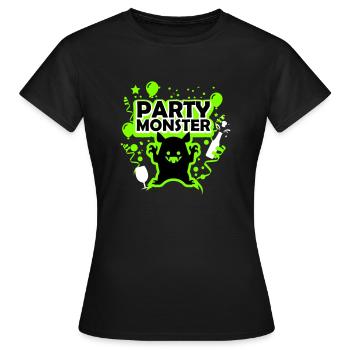 Monstre de fête vert - T-shirt Femme - noir - Devant - AI Model Female 172 dark (172cm)