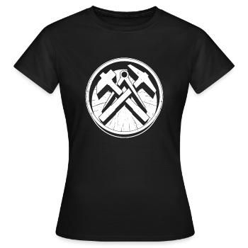 Dachdecker Zunft Wappen Handwerk Handwerker Dach - Frauen T-Shirt - Schwarz - Vorne - AI Model Female 172 dark (172cm)