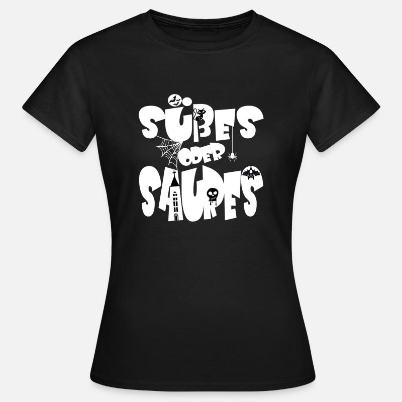 Halloween Süßes oder Saures - Frauen T-Shirt - Schwarz