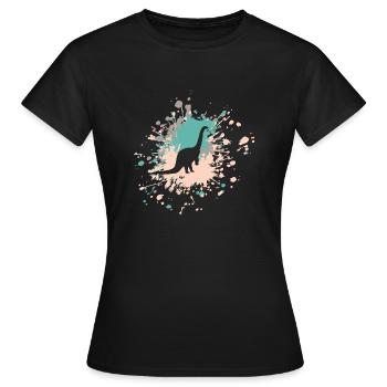 Éclaboussure de couleur de brontosaure - T-shirt Femme - noir - Devant - AI Model Female 172 dark (172cm)