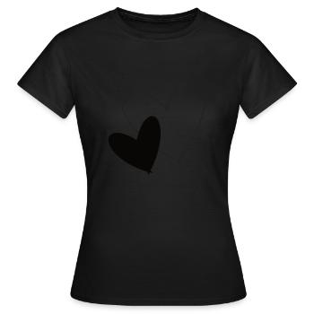 Zwei Herzen - Frauen T-Shirt - Schwarz - Vorne - AI Model Female 172 dark (172cm)
