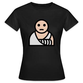 Bandage de plâtre cassé au bras - T-shirt Femme - noir - Devant - AI Model Female 172 dark (172cm)