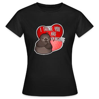 Tazz Talks | I think you are pawsome - Women's T-Shirt - black - Front - AI Model Female 172 dark (172cm)