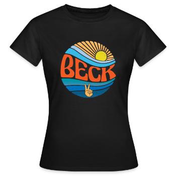 Beck Shirt Vintage Sunset Beck Groovy Tie Dye - Frauen T-Shirt - Schwarz - Vorne - AI Model Female 172 dark (172cm)