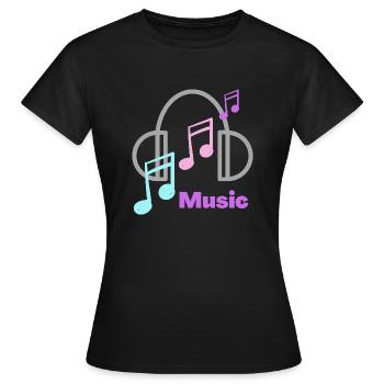 Musical notes - Women's T-Shirt - black - Front - AI Model Female 172 dark (172cm)