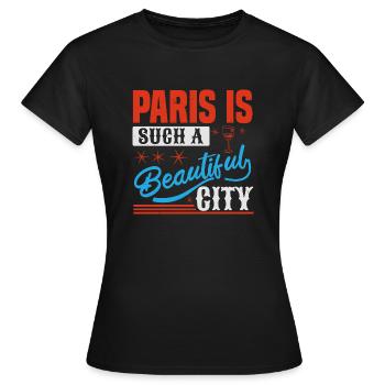 PARIS EST UNE SI BELLE VILLE - T-shirt Femme - noir - Devant - AI Model Female 172 dark (172cm)