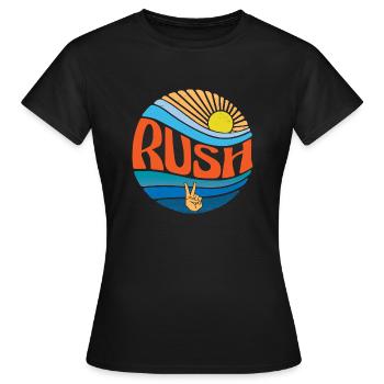 Rush Shirt Vintage Sunset Rush Groovy Tie Dye - Women's T-Shirt - black - Front - AI Model Female 172 dark (172cm)