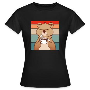 Morning Man Quokka - Women's T-Shirt - black - Front - AI Model Female 172 dark (172cm)