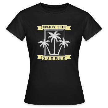 Enjoy the Summer - Women's T-Shirt - black - Front - AI Model Female 172 dark (172cm)