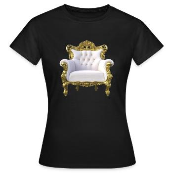 Sessel - Frauen T-Shirt - Schwarz - Vorne - AI Model Female 172 dark (172cm)
