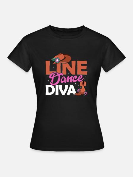Diva de la danse en ligne Musique country Western - T-shirt Femme - noir