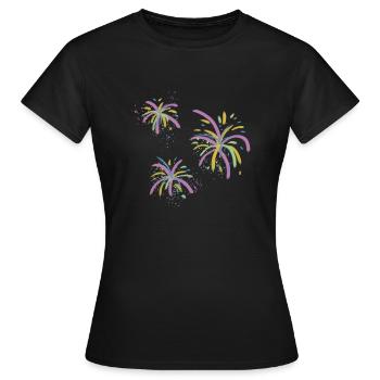 Feux d’artifice festifs - T-shirt Femme - noir - Devant - AI Model Female 172 dark (172cm)