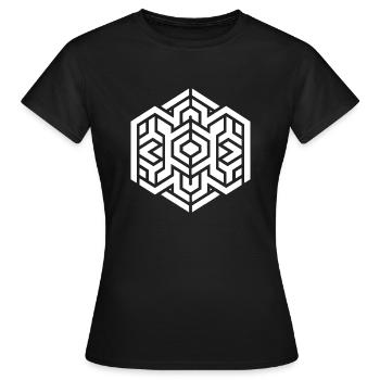 Geometrisches Sechseck - Abstraktes Muster - Frauen T-Shirt - Schwarz - Vorne - AI Model Female 172 dark (172cm)