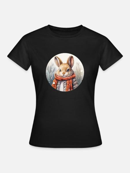 Schneehäschen - Frauen T-Shirt - Schwarz