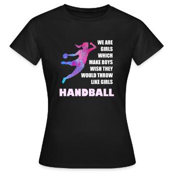 Frauen und Mädchen Handball Geschenkidee - Frauen T-Shirt - Schwarz - Vorne - AI Model Female 172 dark (172cm)