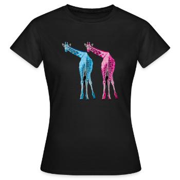 Giraffen lassen es krachen - Frauen T-Shirt - Schwarz - Vorne - AI Model Female 172 dark (172cm)
