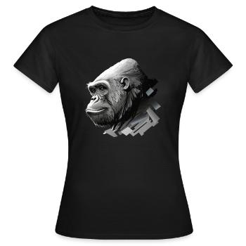 gorilla, Der Gorilla schweigt - Frauen T-Shirt - Schwarz - Vorne - AI Model Female 172 dark (172cm)