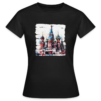 Die Basilius-Kathedrale, ein berühmtes Wahrzeichen - Frauen T-Shirt - Schwarz - Vorne - AI Model Female 172 dark (172cm)