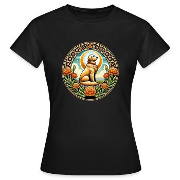 Golden retriever - T-shirt Femme - noir - Devant - AI Model Female 172 dark (172cm)