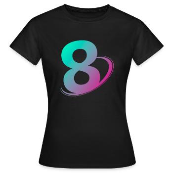 Nummer 8 mehrfarbig - Frauen T-Shirt - Schwarz - Vorne - AI Model Female 172 dark (172cm)