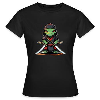 Ninja-Aligator #3 - Frauen T-Shirt - Schwarz - Vorne - AI Model Female 172 dark (172cm)