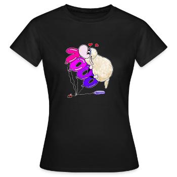Wolly Sheepling 1000 subscribers - Women's T-Shirt - black - Front - AI Model Female 172 dark (172cm)