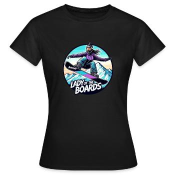 Lady of the boards Snowboard Boarder - raffstaff ® - Frauen T-Shirt - Schwarz - Vorne - AI Model Female 172 dark (172cm)