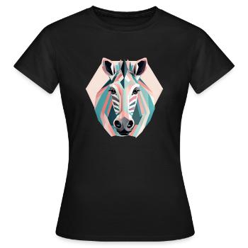 Géométrique zèbre cadeau Géométrique - T-shirt Femme - noir - Devant - AI Model Female 172 dark (172cm)