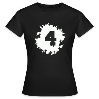 4 klecks - Frauen T-Shirt - Schwarz - Vorne - AI Model Female 172 dark (172cm)