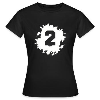 2 klecks - Frauen T-Shirt - Schwarz - Vorne - AI Model Female 172 dark (172cm)
