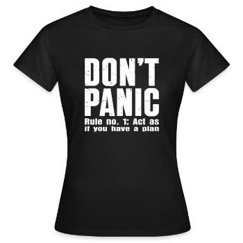 Keine Panik – Vertraulichkeitsmodus: EIN - Frauen T-Shirt - Schwarz - Vorne - AI Model Female 172 dark (172cm)