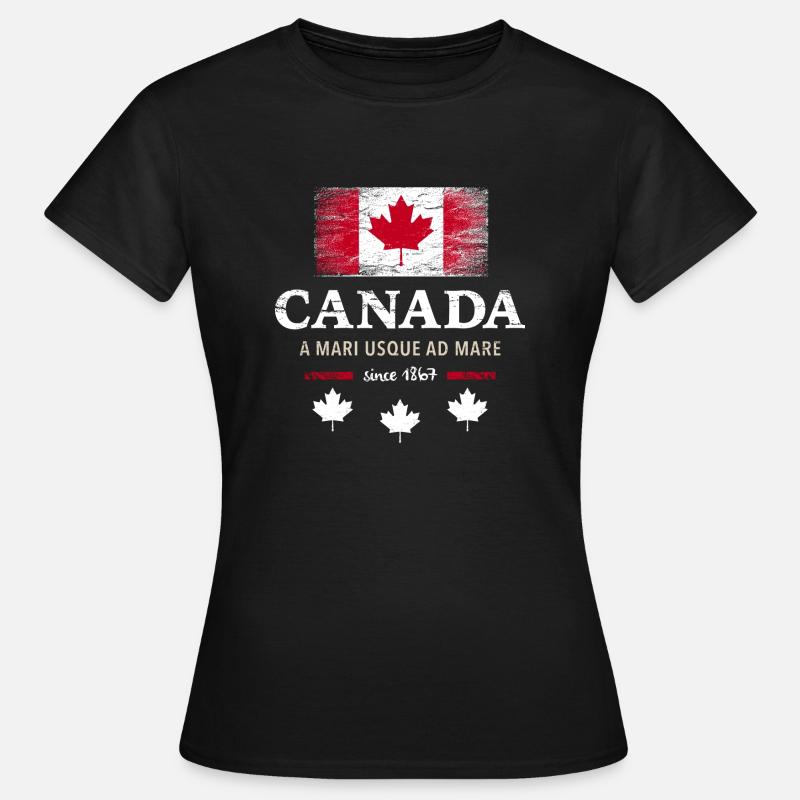 Drapeau unifolié Canada Canada Amérique - T-shirt Femme - noir