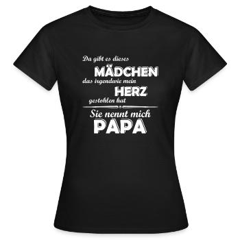 Papa das herz gestohlen - Frauen T-Shirt - Schwarz - Vorne - AI Model Female 172 dark (172cm)