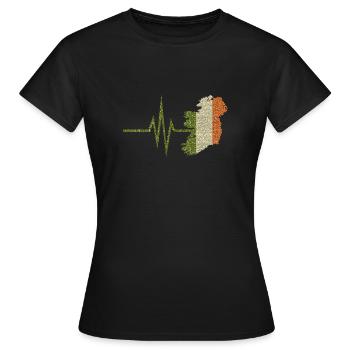 Mein Herz schlägt für Irland irisch Heimatland - Frauen T-Shirt - Schwarz - Vorne - AI Model Female 172 dark (172cm)