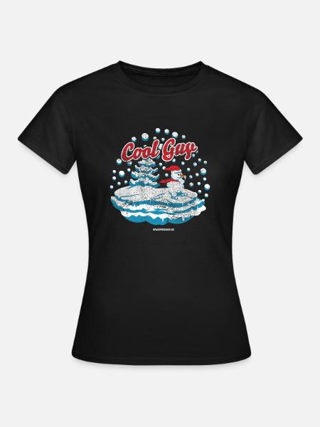 Schneemann Cool Guy - Frauen T-Shirt - Schwarz
