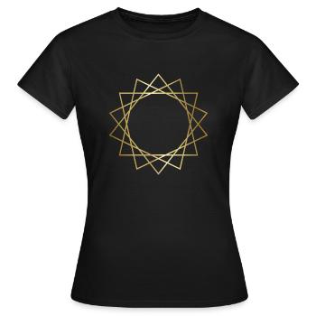 Form Symbol Kreis Stern Gold - Frauen T-Shirt - Schwarz - Vorne - AI Model Female 172 dark (172cm)