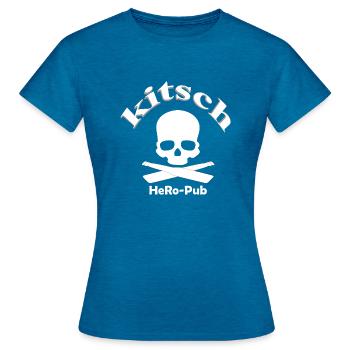 KITSCH LOGO - Frauen T-Shirt - Antikblaues Saphir meliert - Vorne - AI Model Female 172 dark (172cm)