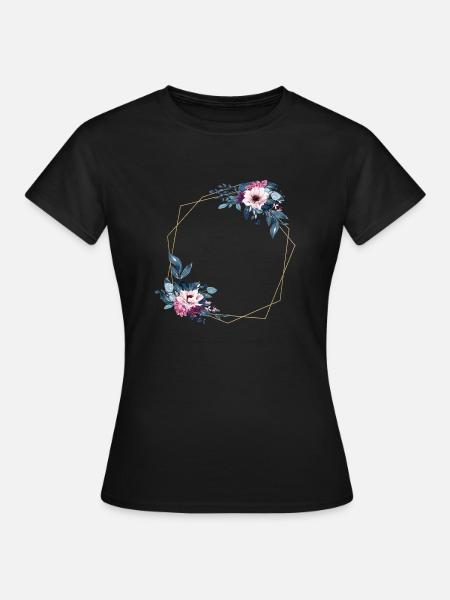 Floral Hexagon customizable - Women's T-Shirt - black