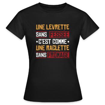 Une Levrette sans fessée Cadeau humour - T-shirt Femme - noir - Devant - AI Model Female 172 dark (172cm)